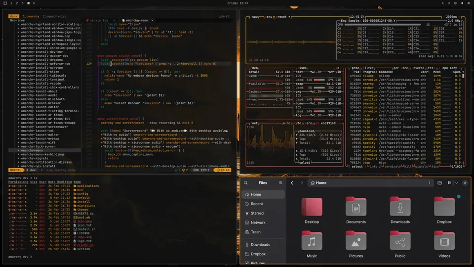 Omarchy in the Matte Black theme